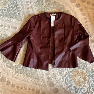 Do & Be Burgundy faux leather blazer, NWT